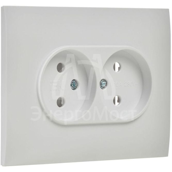 Розетка 2-м SKANDY 10А без заземл. без защ. шторок в сборе SK-R10W арктич. бел. IEK SK-R20-10-K01-F