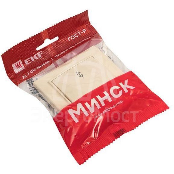 Переключатель проходной 1-кл. СП Минск 10А IP20 беж. EKF ERV10-025-20