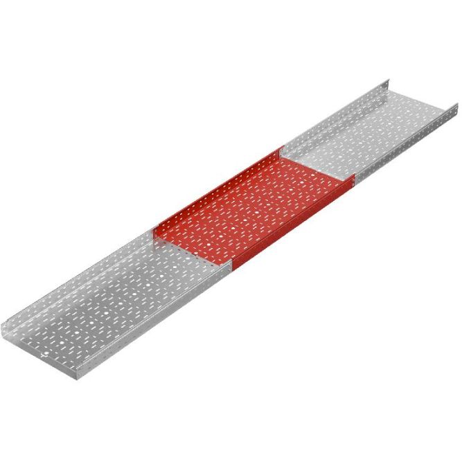 Лоток листовой перфорированный 500х80 L3000 сталь 1мм &amp;quot;Быстрый монтаж ПЛЮС&amp;quot; LPplus80-500-1.0-3000 оцинк. КМ PL0256
