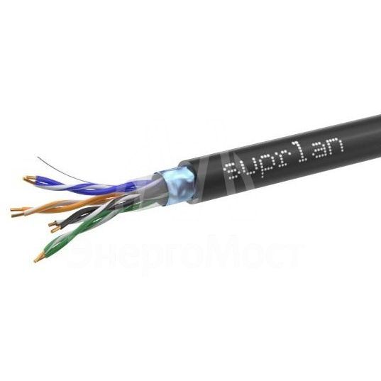 Кабель витая пара F/UTP кат.5E 4х2х24AWG solid Cu PE Out. Median 305м (м) SUPRLAN 01-1034-1
