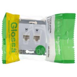 Розетка компьютерная 2-м Glossa RJ45 кат.5E механизм бел. SE GSL000185KK