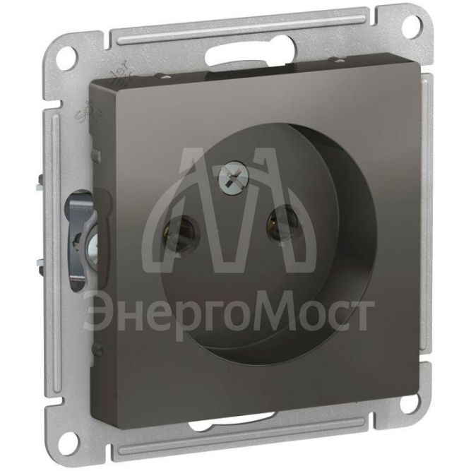 Механизм розетки 1-м СП AtlasDesign 16А без заземл. сталь SchE ATN000941