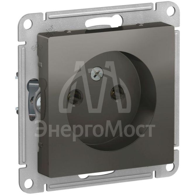 Механизм розетки 1-м СП AtlasDesign 16А без заземл. сталь SchE ATN000941