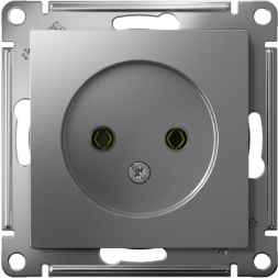 Механизм розетки 1-м СП AtlasDesign 16А без заземл. сталь SchE ATN000941