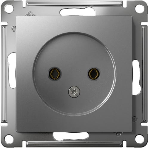 Механизм розетки 1-м СП AtlasDesign 16А без заземл. сталь SchE ATN000941