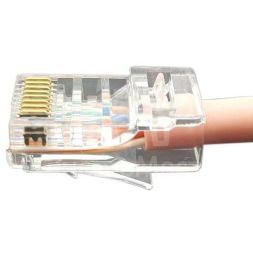 Разъем легкой оконцовки PLEZ-8P8C-U-C6-100 RJ-45 (8P8C) под витую пару кат.6 (50 µ&amp;quot;/ 50 микродюймов) универс. (для ож и мж кабеля) (уп.100шт) Hyperline 403343