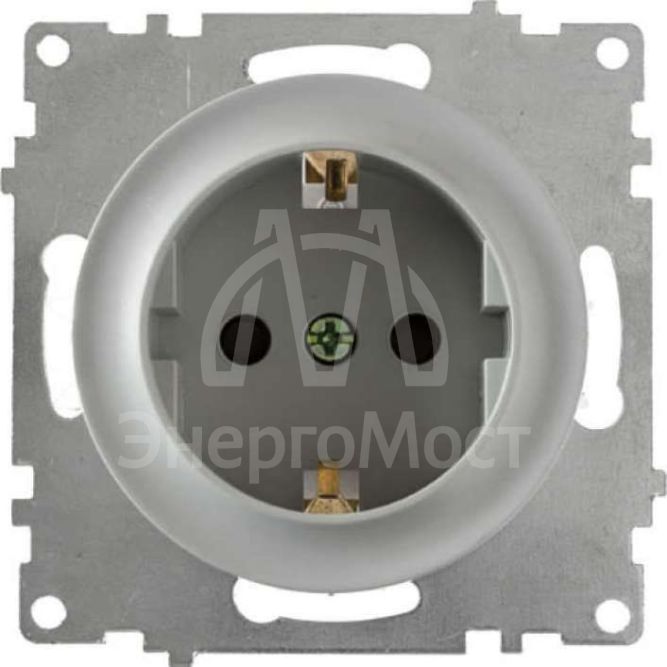 Механизм розетки 1-м СП Florence с заземл. сер. 1E10201302 OneKeyElectro 2172834