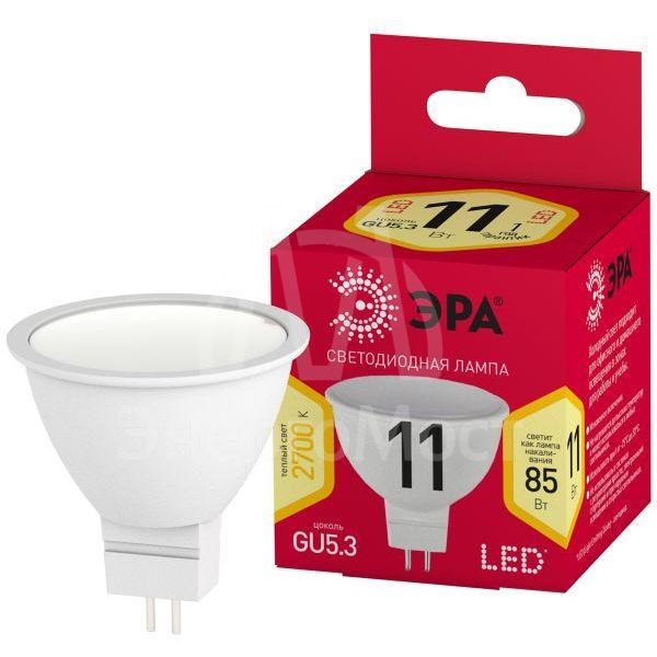 Лампа светодиодная RED LINE LED MR16-11W-827-GU5.3 R GU5.3 11Вт софит тепл. бел. свет Эра Б0056064