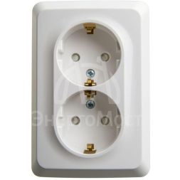 Розетка 2-м ОП Этюд 16А 250В угловая защ. шторки с заземл. бел. SchE PA16-108B