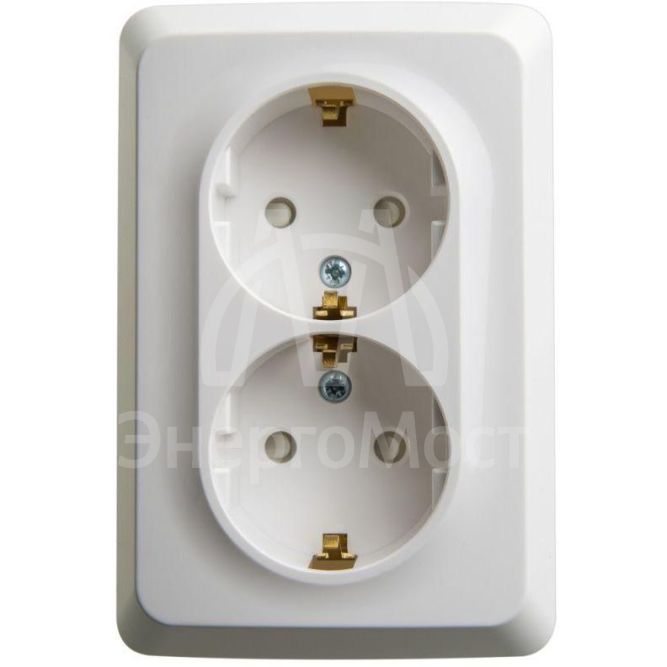 Розетка 2-м ОП Этюд 16А 250В угловая защ. шторки с заземл. бел. SchE PA16-108B