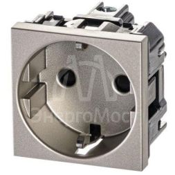 Механизм розетки Zenit 16А 250В защ. шторки с заземл. шампань ABB 2CLA228800N1901