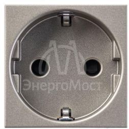 Механизм розетки Zenit 16А 250В защ. шторки с заземл. шампань ABB 2CLA228800N1901