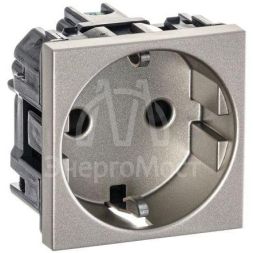 Механизм розетки Zenit 16А 250В защ. шторки с заземл. шампань ABB 2CLA228800N1901