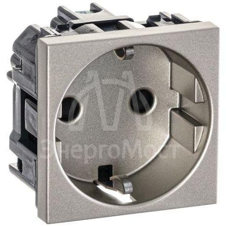 Механизм розетки Zenit 16А 250В защ. шторки с заземл. шампань ABB 2CLA228800N1901