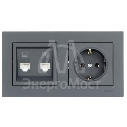 Рамка 2-местн. горизонт. VESNA графит LEZARD 742-3400-147