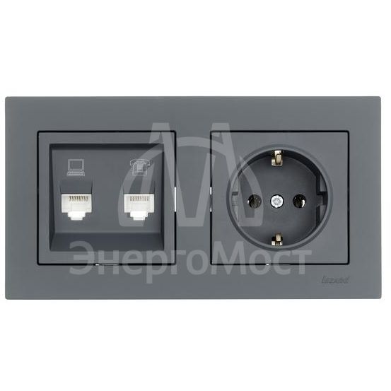 Рамка 2-местн. горизонт. VESNA графит LEZARD 742-3400-147