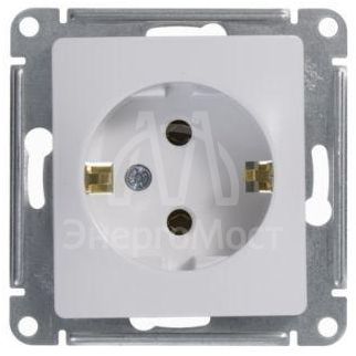 Механизм розетки 1-м СП Glossa 16А с заземл. бел. SchE GSL000143