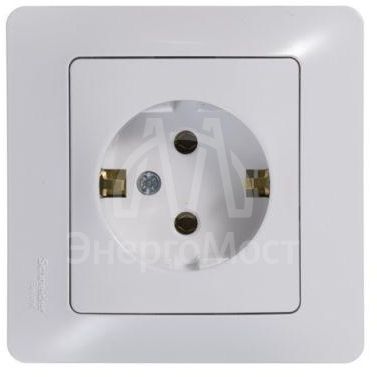 Механизм розетки 1-м СП Glossa 16А с заземл. бел. SchE GSL000143