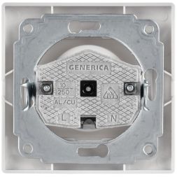 Розетка 1-м СП Кварта 10А IP20 без заземл. бел. IEK ERK13-K01-10-DM
