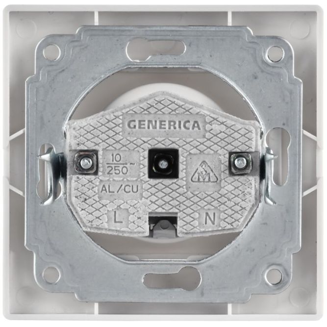 Розетка 1-м СП Кварта 10А IP20 без заземл. бел. IEK ERK13-K01-10-DM