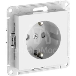 Розетка AtlasDesign 16А с заземл. защ. шторки быстрозажим. клем. механизм бел. SE ATN000145S