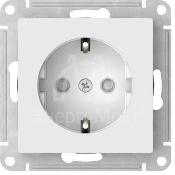 Розетка AtlasDesign 16А с заземл. защ. шторки быстрозажим. клем. механизм бел. SE ATN000145S