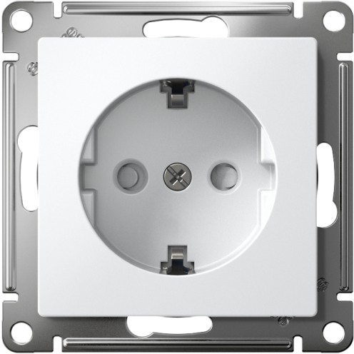 Розетка AtlasDesign 16А с заземл. защ. шторки быстрозажим. клем. механизм бел. SE ATN000145S