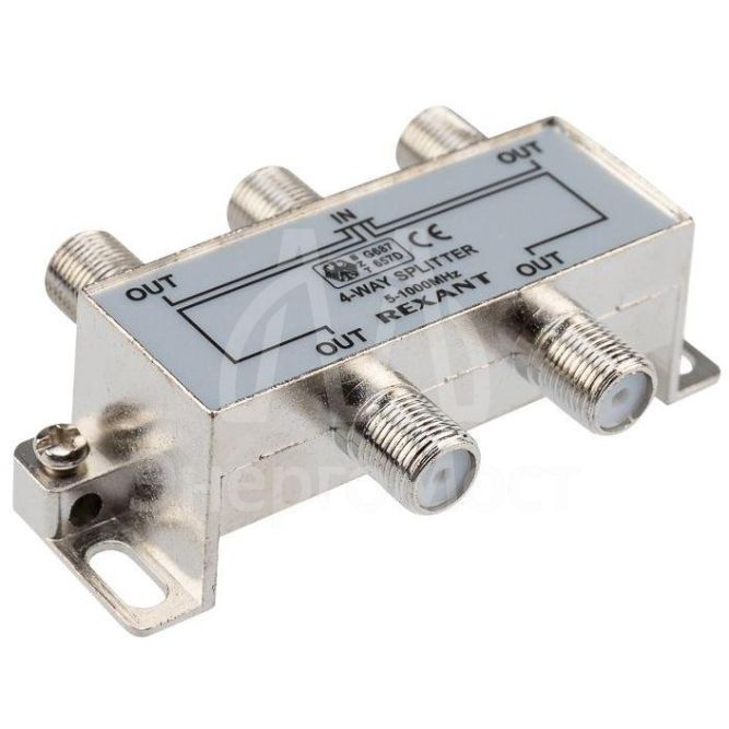 Делитель ТВ &amp;quot;краб&amp;quot; х4 под F разъем 5-1000 МГц Rexant 05-6003