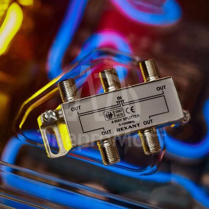 Делитель ТВ &amp;quot;краб&amp;quot; х4 под F разъем 5-1000 МГц Rexant 05-6003