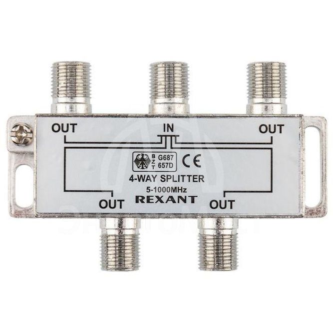 Делитель ТВ &amp;quot;краб&amp;quot; х4 под F разъем 5-1000 МГц Rexant 05-6003