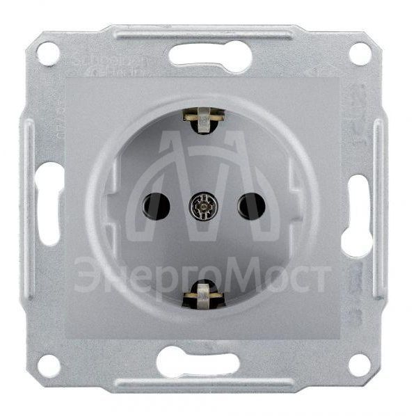 Механизм розетки 1-м СП Sedna без защ. шторок с заземл. алюм. SchE SDN3000560