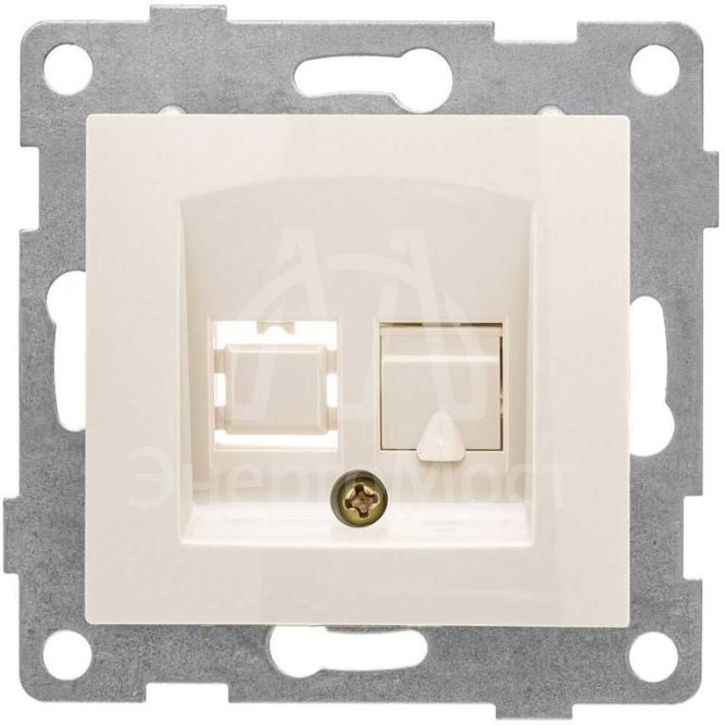 Розетка компьютерная 1-м СП Bravo RJ45 механизм беж. GUSI С10К1-003