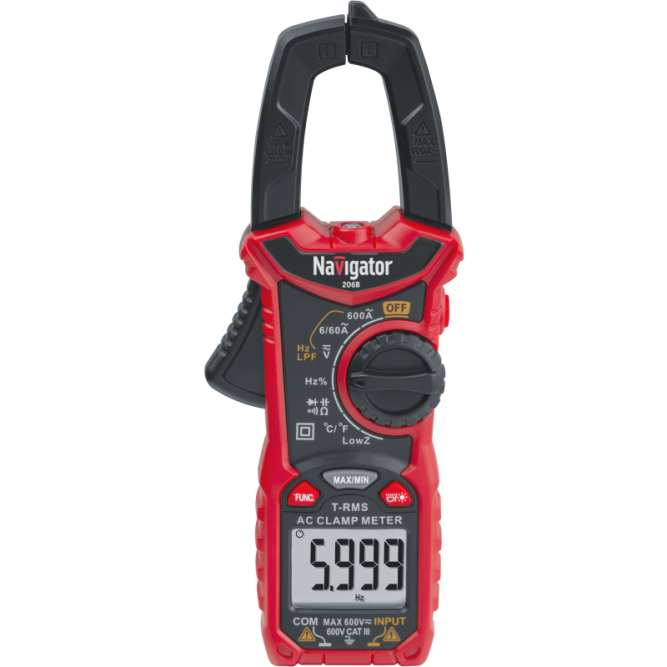 Клещи токовые 95 780 NMT-Cm-206B True RMS 600В/600А Navigator 95780