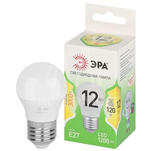 Лампа светодиодная GREEN LINE P45-12W-830-E27 GL 12Вт шар 3000К свет тепл. E27 Эра Б0067015
