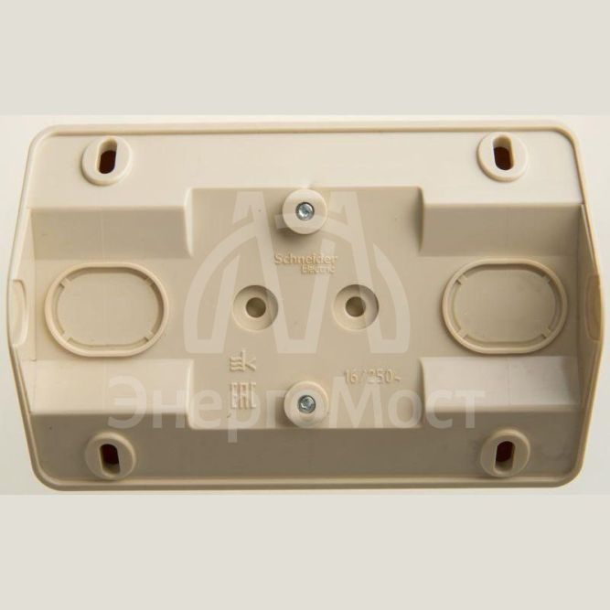 Розетка 2-м ОП Этюд 16А IP20 угловая без заземл. без защ. шторок крем. SchE PA16-105K