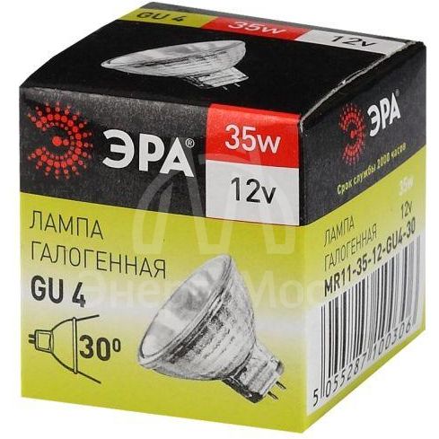 Лампа галогенная GU4-MR11-35W-12V-30Cl ЭРА C0027362