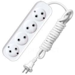 Удлинитель 4х2м без заземл. 10А IP20 Е-204  АБС-пл. ПВС 2х0.75 UNIVersal 9634266