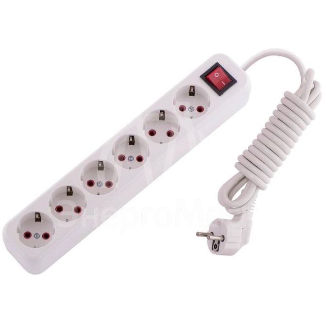 Удлинитель 6х3м с заземл. 16А IP20 с выкл. LEZARD 720-0603-602