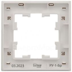 Рамка 1-м BRITE РУ-1-Бр бел. рифленый IEK BR-M12-51-K01