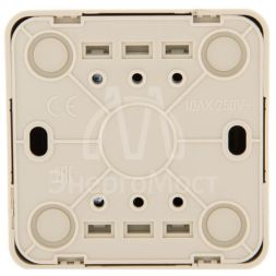 Выключатель 1-кл. 1п ОП Viola 10А IP20 с подсветкой крем. LEZARD 751-0300-111