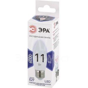 Лампа светодиодная B35-11w-860-E27 свеча 880лм ЭРА Б0032985