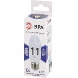 Лампа светодиодная B35-11w-860-E27 свеча 880лм ЭРА Б0032985