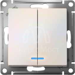 Механизм выключателя 2-кл. СП AtlasDesign 10А IP20 (сх. 5а) 10AX с подсветкой жемчуж. SchE ATN000453