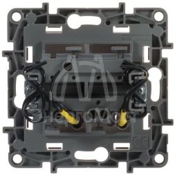 Механизм выключателя 2-кл. СП Etika 10А IP20 250В 10AX с подсветкой / индикацией безвинт. зажимы бел. Leg 672204