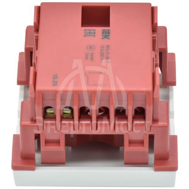 Выключатель 1-кл. 2мод. СП Праймер 10А IP20 ВКО-21-00-П бел. IEK CKK-40D-VO2-K01