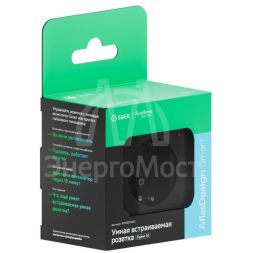 Розетка AtlasDesign Smart 16А L+N с заземл. защ. шторки Zigbee механизм карбон SE ATN001045Z