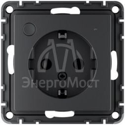 Розетка AtlasDesign Smart 16А L+N с заземл. защ. шторки Zigbee механизм карбон SE ATN001045Z