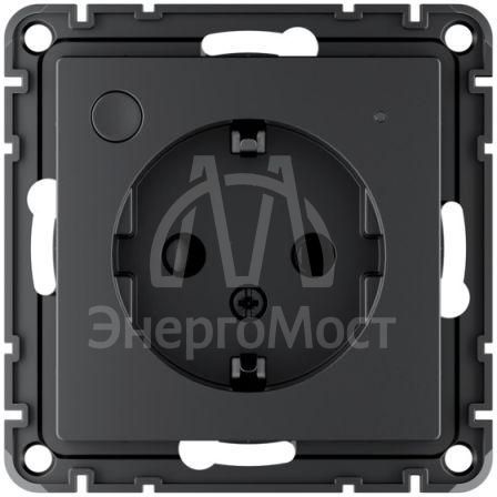 Розетка AtlasDesign Smart 16А L+N с заземл. защ. шторки Zigbee механизм карбон SE ATN001045Z