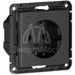 Розетка AtlasDesign Smart 16А L+N с заземл. защ. шторки Zigbee механизм карбон SE ATN001045Z