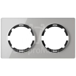 Рамка 2-м Garda горизонт. стеклянная сер. 2E52201302 OneKeyElectro 2234935